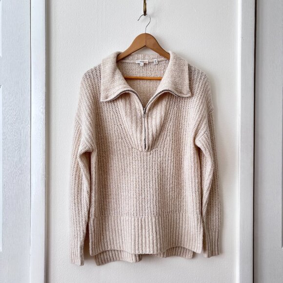 A.L.C. Everett Quarter Zip Alpaca Wool Blend Sweater - Picture 3 of 7